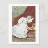 Viktorianisches Mädchen mit ihrer Puppenkarte Postkarte (Vorderseite)
