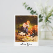 Viktorianisches Mädchen mit Kätzchen und Hund Kuns Postkarte (Stehend Vorderseite)