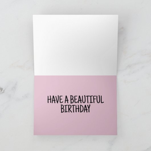 VIKTORIANISCHES MÄDCHEN MIT KATZGEBURTSKARTE KARTE (Innenseite)