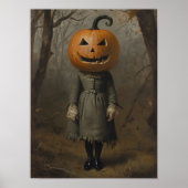 Viktorianisches Mädchen mit Kürbiskopf Halloween-M Poster (Vorne)
