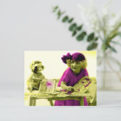 Viktorianisches Mädchen mit Puppenkarte Postkarte (Stehend Vorderseite)