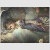 Viktorianisches Mädchen mit Regenschirm-Decoupage Seidenpapier (Vorderseite)