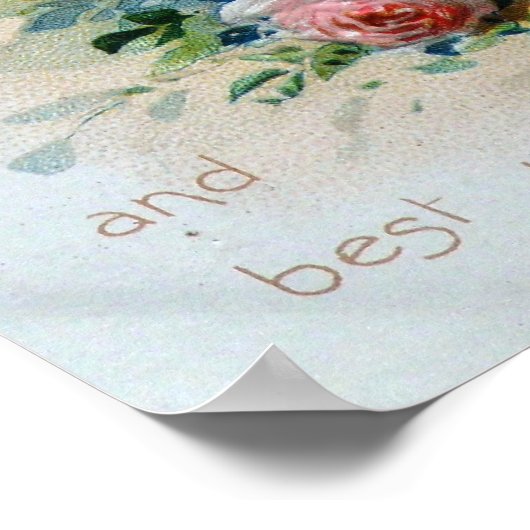 Viktorianisches Mädchen mit Rose Poster (Ecke)