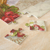 Viktorianisches Mädchen mit Rote Rosen Puzzle (Seite)