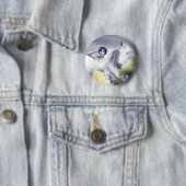 viktorianisches Mädchen mit weißem Pferd Button (Beispiel)