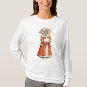 Viktorianisches Mädchen Papierpuppe Winter niedlic T-Shirt