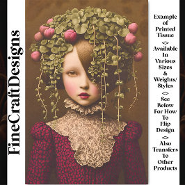 Viktorianisches Mädchen, rosa Buds Grüner Wein BF1 Seidenpapier