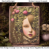 Viktorianisches Mädchen, rosa Buds Grüner Wein BF2 Seidenpapier