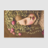 Viktorianisches Mädchen, rosa Buds Grüner Wein BF2 Seidenpapier (Vorderseite)