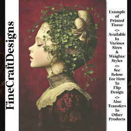 Viktorianisches Mädchen, Samtkleid, Reben BE4 Deco Seidenpapier