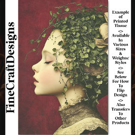 Viktorianisches Mädchen, Samtkleid, Reben BE5 Deco Seidenpapier