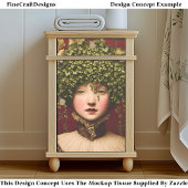 Viktorianisches Mädchen, Samtkleid, Reben BE6 Deco Seidenpapier