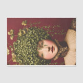 Viktorianisches Mädchen, Samtkleid, Reben BE7 Deco Seidenpapier (Vorderseite)