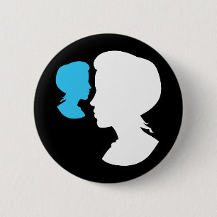 Viktorianisches Mädchen-Silhouette-Kameo Button