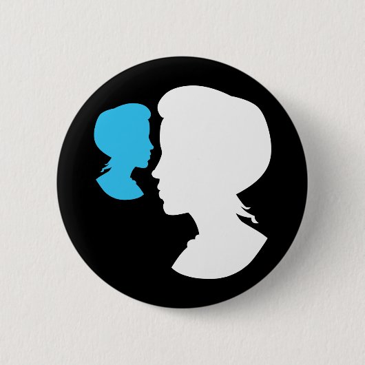 Viktorianisches Mädchen-Silhouette-Kameo Button (Vorderseite)