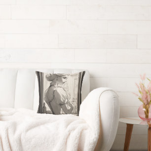 Viktorianisches Mädchen überquert den Spiegel-Wurf Kissen