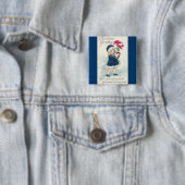 Viktorianisches Mädchen Vintage Blau Weihnachtskno Button (Beispiel)