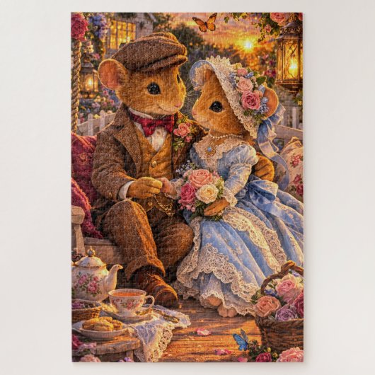 Viktorianisches Mäusepaar Schaukel Puzzle (Vertikal)