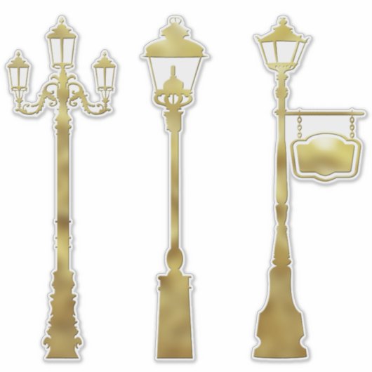 Viktorianisches Messinglampengold Aufkleber (Vorderseite)
