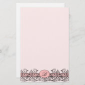 Viktorianisches Monogramm-Briefpapier Briefpapier (Vorne/Hinten)