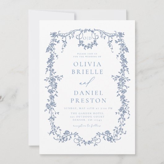 Viktorianisches Monogramm Einladung (Vorderseite)