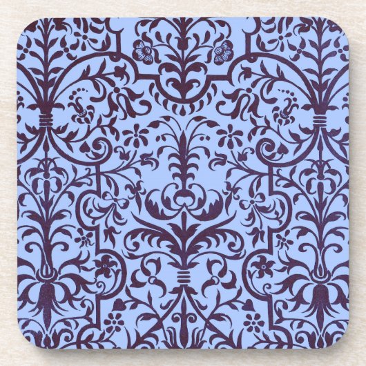 Viktorianisches Motiv in blau Getränkeuntersetzer (Vorderseite)