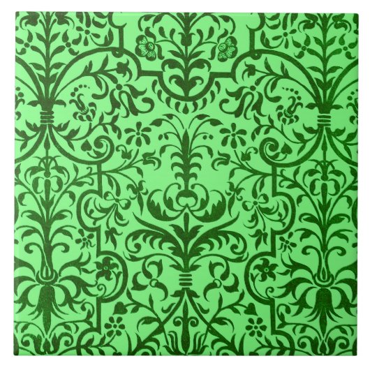 Viktorianisches Motiv in grün Fliese (Vorderseite)