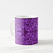 Viktorianisches Motiv in lila Kaffeetasse (Vorderseite Links)