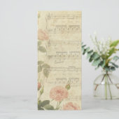 Viktorianisches Musikrosen-Hochzeitsprogramm Programm (Stehend Vorderseite)