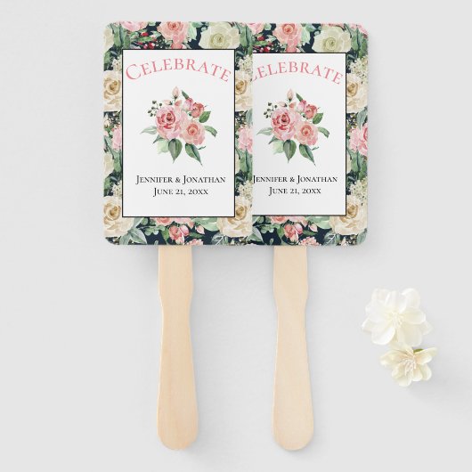 Viktorianisches Muster |Celebrate | Custom Wedding Fächer (Vorne und Hinten)