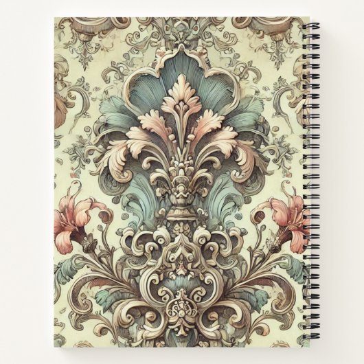 Viktorianisches Muster für Blumendach Notizblock (Rückseite)