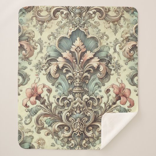 Viktorianisches Muster für Blumendach Sherpadecke (Vorderseite)