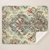 Viktorianisches Muster für Blumendach Sherpadecke (Vorderseite (Horizontal))