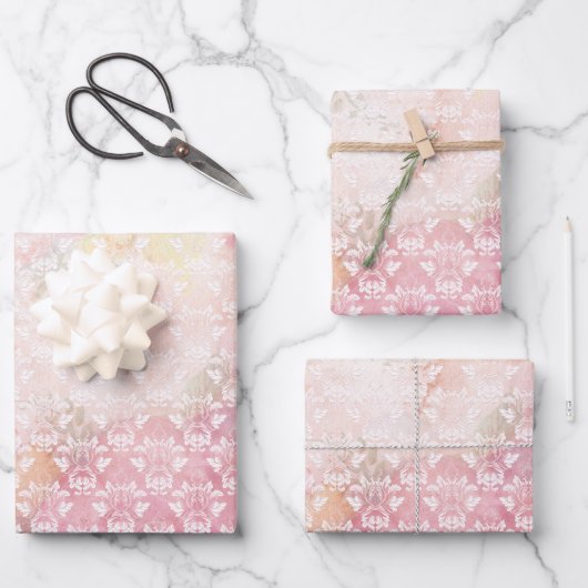 Viktorianisches Muster mit Vintager Hintergrundver Geschenkpapier Set (Vorderseite)