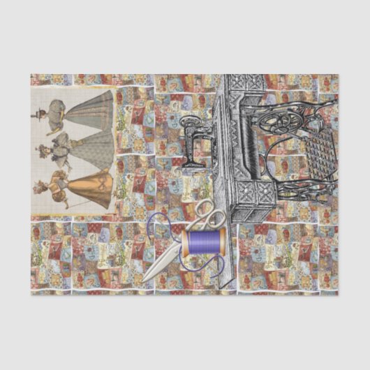 Viktorianisches Nähen von Gewebepapier Seidenpapier (Vorderseite)