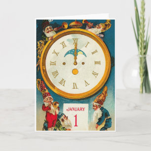 Viktorianisches neues Jahr Feiertagskarte