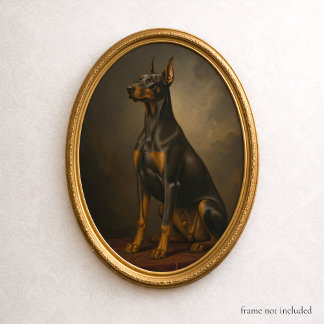 Viktorianisches Ölmalerei-Porträt Kunst Dobermann- Poster