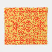 Viktorianisches orangefarbenes Motiv Fleecedecke (Vorderseite (Horizontal))