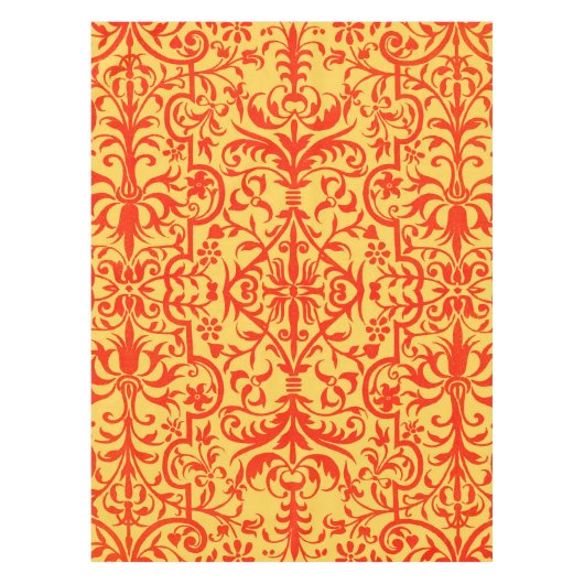 Viktorianisches orangefarbenes Motiv Tischdecke (Vorderseite)