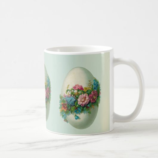 Viktorianisches Ostereier-Blumen-Ei! Kaffeetasse (Rechts)