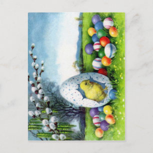 Viktorianisches Osterephemera Feiertagspostkarte