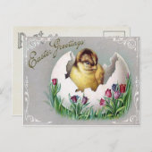 Viktorianisches Osterephemera Feiertagspostkarte (Vorne/Hinten)