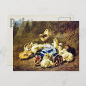 Viktorianisches Osterephemera Feiertagspostkarte (Vorne/Hinten)