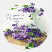 Viktorianisches Osterephemera Runder Aufkleber (Vorderseite)