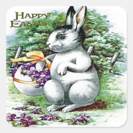 Viktorianisches Ostern Quadratischer Aufkleber (Vorderseite)