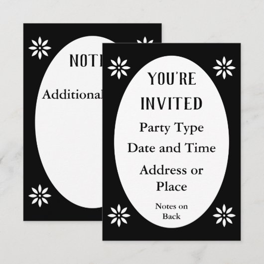 Viktorianisches Oval Einladung (Vorne/Hinten)