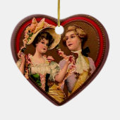 Viktorianisches Paar in Herzverzierung Keramikornament (Hinten)