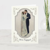 Viktorianisches Paar in Hochzeitskleid Verlobung Ankündigung (Vorderseite)