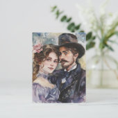 Viktorianisches Paar Postkarte (Stehend Vorderseite)