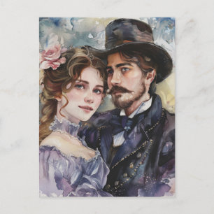 Viktorianisches Paar Postkarte